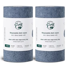 SINCERELY Frog 捲筒拋棄式洗碗布, 灰色, 60張, 2捲