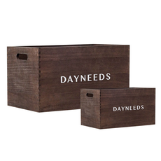 dayneeds 日需百備 專屬木製收納箱2個, 1層, 胡桃木色