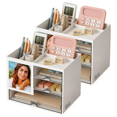 그리트 데스크 다용도 서랍 오거나이저, 화이트, 2개