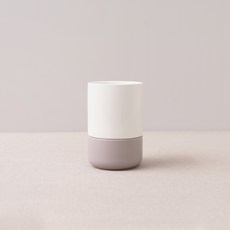 BOWLBOWL 韓國製 Retro Line 瀝水餐具筒 M, 牛奶白 + 煙灰色, 1個