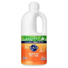 Kao 花王 Cucute 珂珂透 餐具洗碗精補充瓶 柑橘香, 1.25L, 1瓶