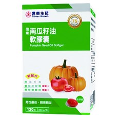信東生技 南瓜籽油軟膠囊, 含茄紅素、鋅, 成年男性保健, 120顆, 1盒