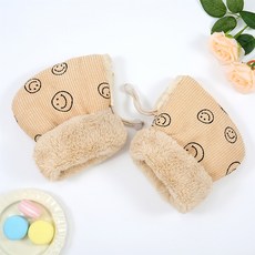 生活智慧 滑板車暖手寶 自行車防寒手套, 微笑米色, 1個