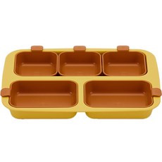 네스틱 원플레이트 유아식판, 옐로우브라운, 플레이트 + 미디움볼 2p + 스몰볼 3p, 1개