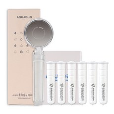 AQUADUO 過濾蓮蓬頭 SF-580+Sediment替換濾芯 6入組, 透明, 1組