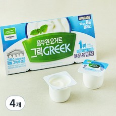 풀무원다논 그릭 플레인 요거트, 90g, 8개입, 4개