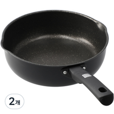 니토리 IH 인덕션 소프트 그립 마블 코팅 다용도 깊은 멀티 프라이팬, 24cm, 2개
