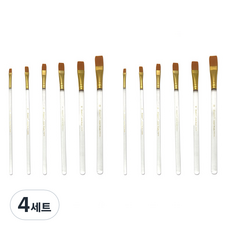 블루마토 GIO 수채화 납작붓 투명 중형 6p WCB004, 2호, 4호, 6호, 8호, 10호, 12호, 4세트