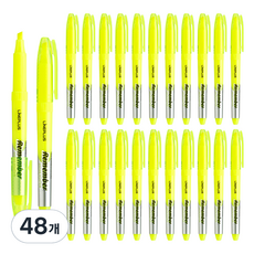 라인플러스 리멤버 형광펜, 옐로우, 48개