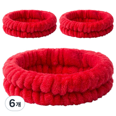 Nalli Sisters 簡約洗臉髮帶, 6個, 19 紅色 三線