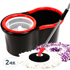 알뜨리 올인원 물걸레 청소기 스탠다드형 + 세척통 블랙, 2개