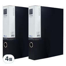 Youngoh 合紙D型環活頁夾 A4 5cm, 黑色, 4個