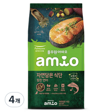 풀무원아미오 전연령 강아지 자연담은 식단 건식사료, 연어, 1.8kg, 4개