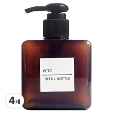 더자카 모던 심플 사각 디스펜서 250ml, 브라운, 4개