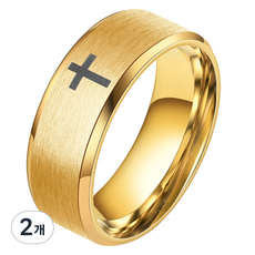 Dimis 天主教念珠戒指 十字架 7號 8mm, 2個, 金色