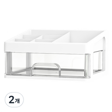 Kohimo多功能抽屜型書桌收納盒 3層 4W228, 1層透明, 2個