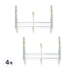 선우랜드 우드볼 도어훅 6구, 실버, 4개