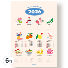 탐사 home sweet home 2026 빅사이즈 포스터 캘린더 A2, 6개