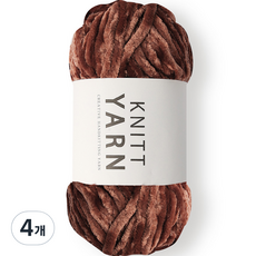 니뜨 허니 벨벳 뜨개실 100g, 4개, 5 브릭브라운