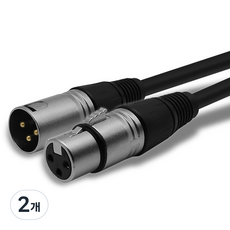 케이블메이트 캐논 XLR 마이크 연장 케이블 2m, 블랙, 2개, CM3803