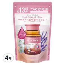 바스크린 아유르타임 입욕제 해피니스데이 리필용, 4개, 520g