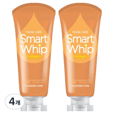 KWAILNARA 臉部護理Smart Whip泡沫洗面乳 膠原蛋白, 225ml, 4個