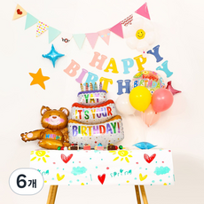 아싸레 생일파티 일회용 테이블 식탁보 스프링, 6개, 1개입