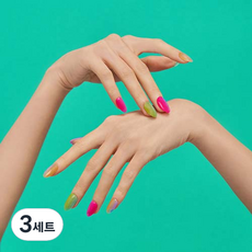 힙칙 네일드 잇 세미 큐어 젤 네일 스트립, 판타스틱 프리즘, 3세트