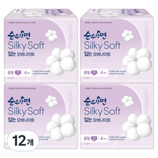 순수한면 실키소프트 입는 오버나이트, 중형, 4개입, 12개