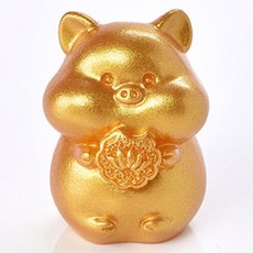 홈플로우 12간지 십이지 행운 띠별 동물 골드 피규어 장식품, 돼지