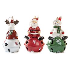 Homeflow 坐姿娃娃聖誕樹裝飾中型鈴鐺3件組 40g, 1套, 混合色