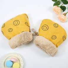 생활의지혜 킥보드 핸드 워머 자전거 방한 장갑, 스마일옐로우, 1개