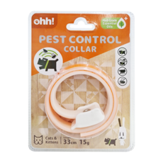 ohh! 防蚤項圈 貓用 33cm, 橘色, 1條