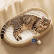 딩동펫 고양이 사이잘 눕눕 스크래쳐 캣닢 침대, 화이트, 1개