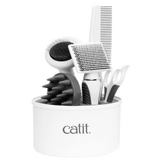 Catit HAGEN 短毛貓修容套組 五件組, 白色 + 灰色, 1組