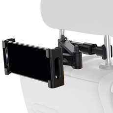 ARYKO 車用後座頭枕平板智慧型手機支架, 1個, 黑色