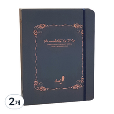 아이씨엘디자인 빈티지 내지 양장 6공 로망스 ver.3 다이어리, 네이비, 2개