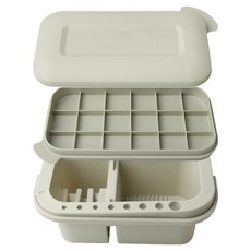 리브온 파레트 + 물통 + 세척 + 붓 꽂이 올인원 멀티브러쉬 미술 물통, 그레이