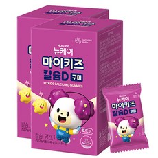 DAESANG Wellife 孩童鈣&維他命D軟糖 葡萄口味 60包入, 240g, 2個