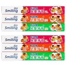 Smiling 百齡 兒童牙膏 水蜜桃 草莓 青蘋果, 6條, 50g