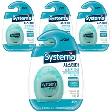 LION 獅王 Systema 細潔 海綿牙線 隨機出貨, 40m, 1捲, 4盒