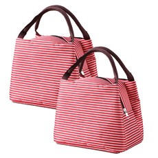 Moneyful 迷你上班族保溫保冷便當袋, 玫瑰紅, 2個