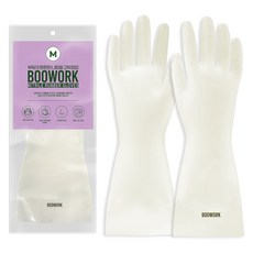 부워크 튼튼한 니트릴 고무장갑, 화이트, 중(M), 1개