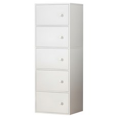 E家工廠 5格收納櫃 077-KC 40 x 24 x 128cm 9kg, 白色, 5個
