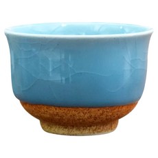 藍釉開片湯吞杯, 1個