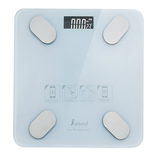 Sunland 智能藍牙體重計 4mm強化玻璃 APP健康管理 LCD夜視屏幕, SLHA001, 白色, 1個