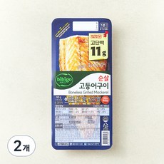 비비고 고단백 순살 고등어구이, 60g, 2개