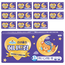 스너글스 허니드림 팬티형 기저귀 남녀공용, 대형(L), 384매