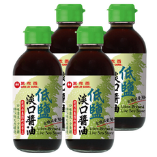 萬家香 低鹽淡口醬油, 200ml, 4瓶