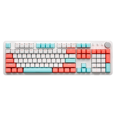 iRocks PBT 機械式鍵盤, 薄荷蜜桃, K73M, 茶軸